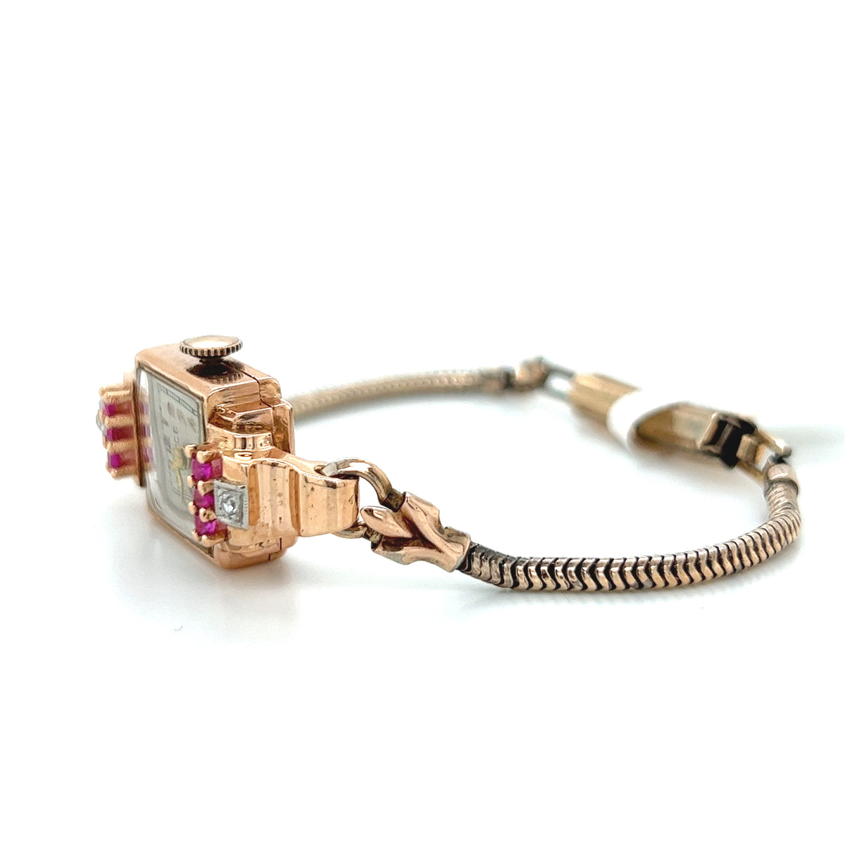 Ladies 14K Rose Gold Royce Watch w/ Diamonds and Rubies – AJG