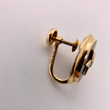 Load image into Gallery viewer, Vintage 10K Yellow Gold Screw Back Eastern Star Onyx Earrings