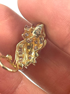 14K Two-Tone Gold Waterfall Diamond Huggie Earrings