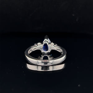 18K White Gold 1.50ct Ceylon Sapphire and Diamond Ring