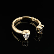 Load image into Gallery viewer, Modern Luxe Pear-Shaped Diamond Open Band 18k YG Ring