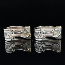 Load image into Gallery viewer, Retired Tiffany &amp; Co. 18K and Silver Large Half Hoop Earrings