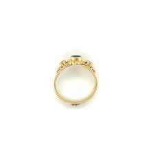 Load image into Gallery viewer, 18K Yellow Gold Sapphire and Diamond Floral Halo Ring