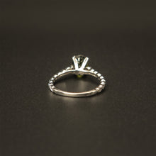 Load image into Gallery viewer, 14k White Gold Oval Cut Green Sapphire and Round White Diamond Ring