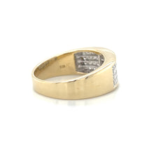 Load image into Gallery viewer, Wide 14K Yellow Gold Invisible Set Princess Cut Diamond Band