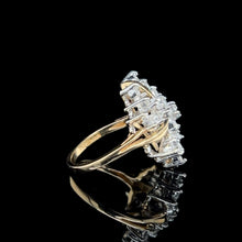 Load image into Gallery viewer, 14K Two-Tone Gold 2 Carat Diamond Floral Cluster Ring