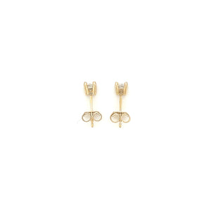 14K Yellow Gold .36ctw Princess Cut Diamond Stud Earrings