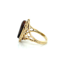 Load image into Gallery viewer, Vintage 14K Yellow Gold Kidney Shaped Fire Agate Ring