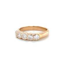 Load image into Gallery viewer, 18K Rose Gold 1.20ctw 5 Stone Diamond Bubble Band