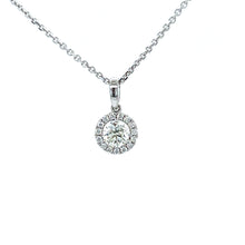 Load image into Gallery viewer, 14K White Gold .42ctw Diamond Halo Necklace