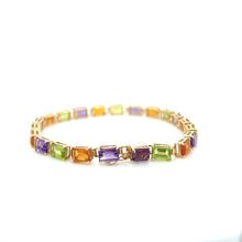 Load image into Gallery viewer, 14K Yellow Gold Citrine, Amethyst and Peridot Bracelet