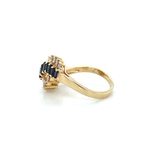 Load image into Gallery viewer, 14K Yellow Gold Sapphire and Diamond Bypass Ring