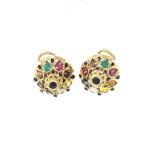 Load image into Gallery viewer, 14K Yellow Gold Multi-Stone Thai Princess Earrings