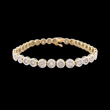 Load image into Gallery viewer, 18K Two-Tone Bezel Set 3 Carat Diamond Tennis Bracelet
