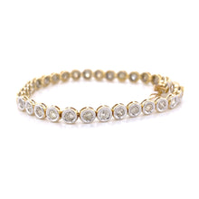 Load image into Gallery viewer, 18K Two-Tone Bezel Set 3 Carat Diamond Tennis Bracelet
