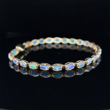 Load image into Gallery viewer, 14K Yellow Gold Natural Opal Cabochon Tennis Bracelet