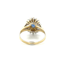 Load image into Gallery viewer, 14K Two-Tone Gold Sapphire and Diamond Ballerina Ring