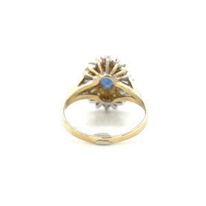 14K Two-Tone Gold Sapphire and Diamond Ballerina Ring