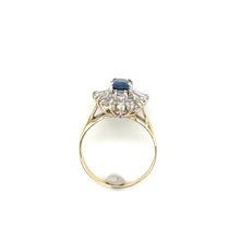 Load image into Gallery viewer, 14K Two-Tone Gold Sapphire and Diamond Ballerina Ring