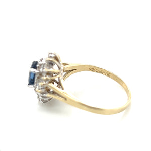 14K Two-Tone Gold Sapphire and Diamond Ballerina Ring