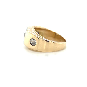 Vintage 14K Two-Tone Gold Old Cut Diamond Band Ring
