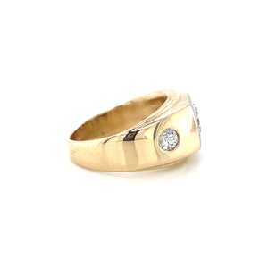 Vintage 14K Two-Tone Gold Old Cut Diamond Band Ring