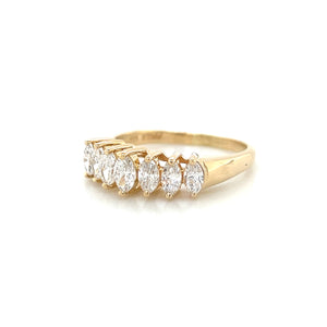 14K Yellow Gold Marquise Cut Graduating Diamond Band