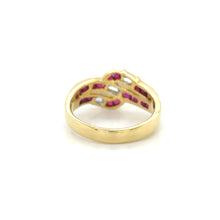 Load image into Gallery viewer, 18K Yellow Gold Natural Ruby and Baguette Diamond Ring