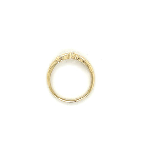14K Yellow Gold Cubic Zirconia Wave Ring