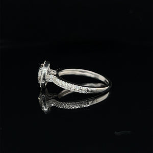 14k White Gold 1.06ctw Lab Diamond Halo Engagement Ring