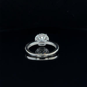 14k White Gold 1.06ctw Lab Diamond Halo Engagement Ring