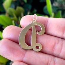 Load image into Gallery viewer, Large 14K Yellow Gold Cursive Letter &quot;D&quot; Statement Pendant