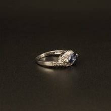 Load image into Gallery viewer, 14k White Gold 1CTW Marquise Tanzanite Ring with Diamonds
