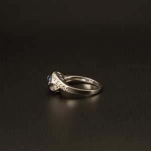 14k White Gold 1CTW Marquise Tanzanite Ring with Diamonds
