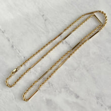 Load image into Gallery viewer, 14K Yellow Gold 28&quot; Rope Bar Link Chain Necklace