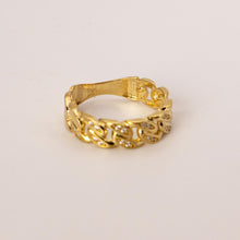 Load image into Gallery viewer, 14k Yellow Gold Diamond Cut Cuban Link Band Ring