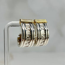 Load image into Gallery viewer, Retired Tiffany &amp; Co. 18K and Silver Large Half Hoop Earrings