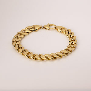 14k Yellow Gold Solid Cuban Link Bracelet