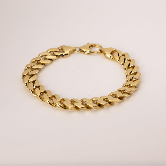 14k Yellow Gold Solid Cuban Link Bracelet