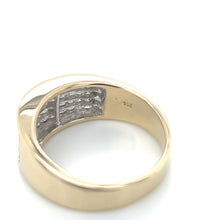 Load image into Gallery viewer, Wide 14K Yellow Gold Invisible Set Princess Cut Diamond Band