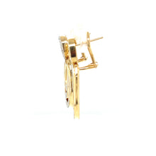 Load image into Gallery viewer, 14K Two-Tone Gold 3/4 Carat Diamond Triple Dangle Earrings