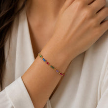 Load image into Gallery viewer, Elegant 14K Yellow Gold Multi-Gemstone Bracelet