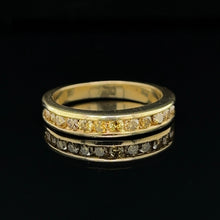 Load image into Gallery viewer, 14K Yellow Gold Natural Champagne Diamond Band