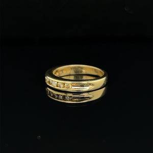 14K Yellow Gold Natural Champagne Diamond Band