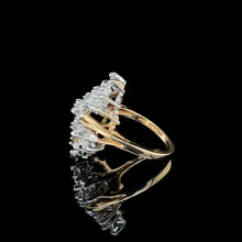 Load image into Gallery viewer, 14K Two-Tone Gold 2 Carat Diamond Floral Cluster Ring