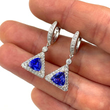 Load image into Gallery viewer, Yael 18K White Gold Tanzanite and Diamond Drop Earrings