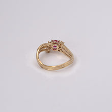 Load image into Gallery viewer, 10k Yellow Gold Ruby and Diamond Ring