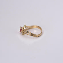 Load image into Gallery viewer, 10k Yellow Gold Ruby and Diamond Ring