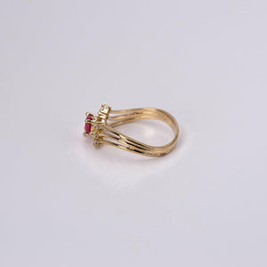 10k Yellow Gold Ruby and Diamond Ring