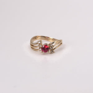 10k Yellow Gold Ruby and Diamond Ring
